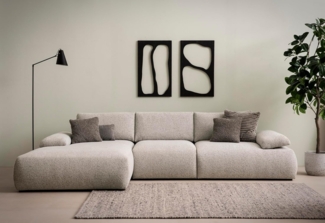 DOMO. collection Ecksofa Soto, Sofa in L-Form mit Taschenfederkern, Eckcouch, Modulsofa 324 x 188 x 80 cm (BxTxH), Silber-grau