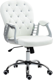 Vinsetto Bürostuhl mit gepolsterte Rückenlehne, drehbar (Chefsessel, 1 St), für Wohnzimmer, Büro, Weiß
