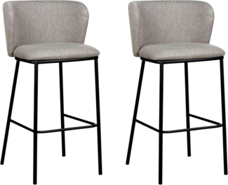 Set mit 2 Barstühlen MINA Grau