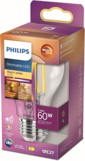 Phillips LED WarmGlow Lampe 60W E27 810lm klar 1er P
