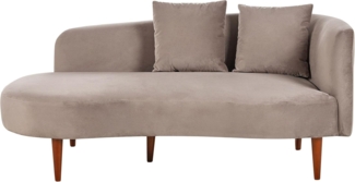 Chaiselongue Samtstoff taupe rechtsseitig CHAUMONT