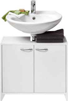 Waschbeckenunterschrank >MARBELLA 101< in weiß - 63,7x55x28,1cm (BxHxT)