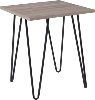 Flash Furniture Oak Park Collection Beistelltisch mit Holzmaserung und Metallbeinen, Treibholz