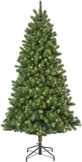 Weihnachtsbaum Künstlich Nordmanntanne Premium 180cm Naturgetreu m. Lichterkette