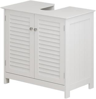 Vicco Waschtischunterschrank Riad, 60 x 58 cm, Weiß, 2 Türen, Badezimmer