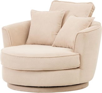 Sessel drehbar Comfy wollweiß Webvelours 120 cm