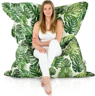 Italpouf Sitzsack XXL Riesensitzsack , Sitzkissen Indoor , Sitzsack Sessel für Erwachsene , EPS Perlen Füllung , Abnehmbarer Bezug , Maschinenwaschbar , Dschungel , 175x135 cm