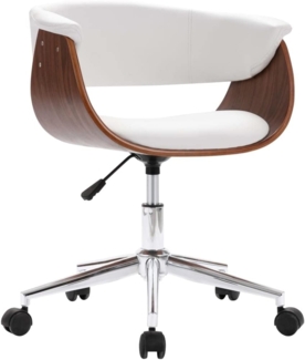 vidaXL Esszimmerstuhl Drehbar Weiß Bugholz und Kunstleder 287398