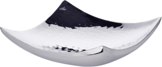 EDZARD Servierschale Dallas, Edelstahl, Schale, quadratisch, Silber-Optik, hochglanzpoliert, H 5 cm