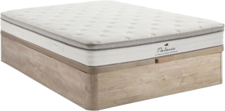 Vente-unique - Bett-Set 160x200 cm - Bettkasten Natur hell + Taschenfederkernmatratze 7 Zonen + TPE - 28 cm - ONEBIA von PALACIO