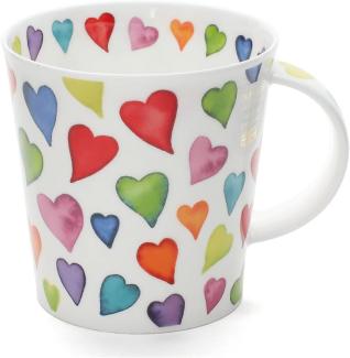 DUNOON Becher Cairngorm Warm Hearts 0,48l Fine Bone China Porzellan 480 ml Tasse Moderne Kaffeetasse mit farbenfrohem Design | Großes Fassungsvermögen | Hochwertige Qualität Spülmaschinenfest