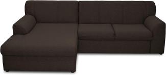 DOMO Collection Ecksofa Topper | moderne Couch in L-Form | kleine Polsterecke mit Schlaffunktion | braun, 245x155