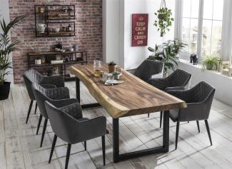 TABLES&Co Tisch 250x90 Suarholz Natur Stahl Schwarz