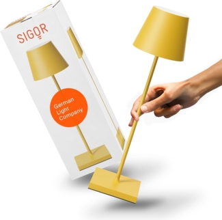 SIGOR LED Tischleuchte Akku-Tischleuchte, Dimmbar, LED fest integriert, Warmweiß