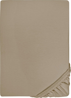 biberna Feinjersey-Spannbetttuch, 100 % Baumwolle, taupe, 1x 140x200 cm - 160x200 cm