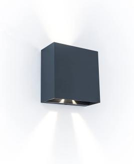 Lutec LED Außenwandleuchte Gemini anthrazit IP54 Up- & Downlight