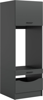 xonox. home – Waschmaschinenschrank Free 66 x 195 x 68 cm in anthrazit Nachbildung – Hochschrank für Waschmaschine & Trockner – Moderner Badschrank mit viel Stauraum – ideal für Bad & Hauswirtschaftsraum