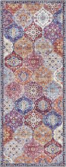 Kurzflor Teppich Kashmir Ghom Bunt - 80x150x0,7cm