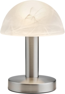 Trio Tischleuchte Fynn ll nickel-matt weiß 21x15 cm