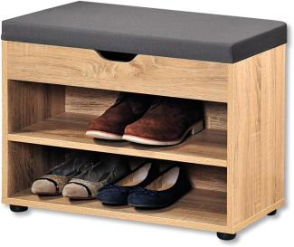 Kesper | Schuhschrank mit Sitzkissen, Material: Faserplatte, Maße: B60 x H45 cm x L30 cm, Farbe: Braun | 15924 13