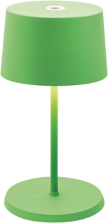 Zafferano, Olivia Mini Lampe, Tragbare und Wiederaufladbare Tischlampe mit Touch Control, Geeignet für Wohnzimmer und Außenbereich, Dimmer, 2700-3000 K, Höhe 22 cm, Farbe Grün