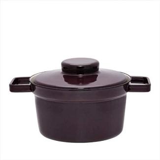 Riess Topf Aromapot mit Deckel Ø20cm 1,75 Liter Dark Aubergine Emaille