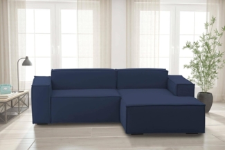 Talamo Italia - Sofa mit Halbinsel Patrizia, modulares 2-Sitzer-Sofa mit rechter Halbinsel, modernes Stoffsofa, 100 % Made in Italy, 220 x 170 x 70 cm, Blau