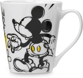 Disney Becher mit Mickey Mouse Motiv, Porzellan, Mickey mit Blumen