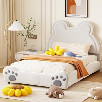 OKWISH Metallbett Jugendbett (mit Lattenrost, Bettrahmen Gästebett Jugendbett 90 x 200 cm, Inklusive Matratze)
