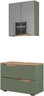 Badmöbel-Set Marelle Grün/Artisan 2 Teile Vicco
