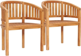 vidaXL Bananenstühle 2 Stk. Massivholz Teak 48019