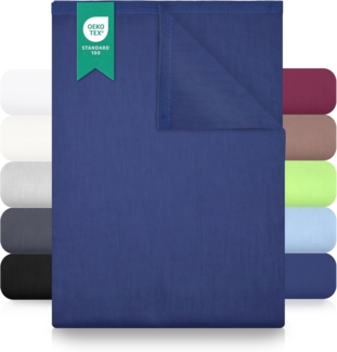Green Mark Textilien Klassische Bettlaken – Flaches Laken aus 100% Baumwolle, ohne Gummi, hautfreundlich, pflegeleicht, bei hohen Temperaturen waschbar – Navy Blau – 180x275 cm
