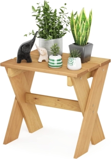 Furinno Tioman Outdoor-Beistelltisch aus Hartholz, Blumenständer, Kiefernholz