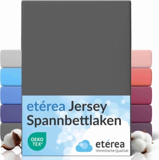 etérea Comfort Jersey Spannbettlaken Anthrazit 100x200 cm - 120x200 cm