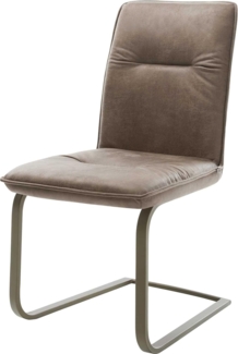 Freischwinger Vinjo-Flex Mikrofaser Taupe Vintage Freischwinger flach Effektfinish Titan