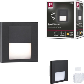 Paulmann 80001 LED Wandeinbauleuchte Tsaro eckig 80x36mm 2700K Schwarz