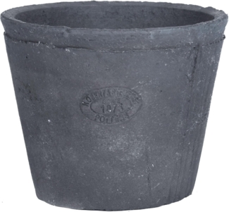 Esschert Design Pflanztopf aus Terracotta, rund, Ø 11,4x9,3 cm, Blumentopf, Pflanztopf in grau