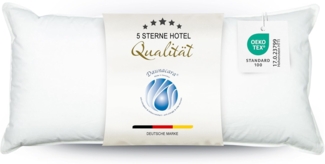 ZOLLNER Kopfkissen, Füllung: 100% Entendaunen, Seitenschläfer, Rückenschläfer, Bauchschläfer, 40x80 cm, 100% Baumwolle, vom Hotelwäschespezialisten