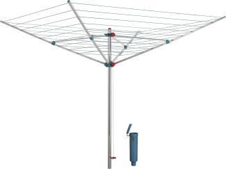 Blome Wäschespinne Alustar 50, 50 m Wäscheständer inkl. Bodenhülse zum Eindrehen