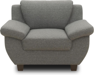 DOMO. collection Sessel Panama, Polstersessel, Einzelsessel, Sofa Garnitur, 3-2-1 Sessel, 91 x 108 x 80 cm (TxBxH), dunkelgrau