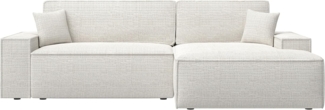 Selsey Farese New - Ecksofa mit Schlaffunktion, Chenille-Bezug in Hellbeige, rechtsseitig