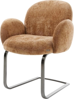 Freischwinger Nube-Flex mit Armlehnen Chenille Rost Freischwinger flach Graphit Taschenfederkern