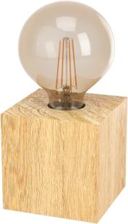 Eglo 43733 Tischleuchte PRESTWICK 2 Holz braun E27 1X40W L:9. 5cm B:9. 5cm H:9. 5cm mit Kabelschalter
