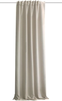 HOMEbasics | Akustikvorhang Uni | ACUSTICO | Lärm-, Hitze-, Kälte- und Zugluft-Schutz + abdunkelnd | Natur | 160 x 135 cm