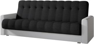 Designer Sofa Vido mit Schlaf- und Klappfunktion Weiß/Schwarz