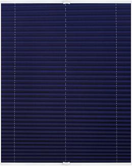 Lichtblick Sonnenschutzsysteme GmbH Plissee Lyon 90 cm x 130 cm (BxL) Blau Tageslicht Crushoptik; einfache Installation mit Klemmträgern; verspannt