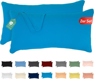 Livessa 2er Set Kissenbezug 40x60 cm -Verdeckter Reißverschluss an der Langen Seite, Kopfkissenbezug aus%100 Baumwolle Jersey Stoff, Ultra weich und atmungsaktiv, Oeko-Tex Zertifiziert