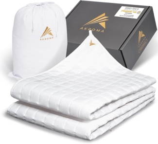 Akroma Premium Gewichtsdecke, Baumwolle, Weiß, 135x200 cm, 3 kg