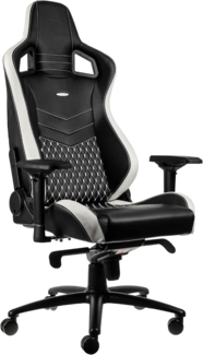 noblechairs Epic Gaming Stuhl - Bürostuhl - Schreibtischstuhl - Echtleder - Inklusive Kissen - Schwarz/Weiß/Rot