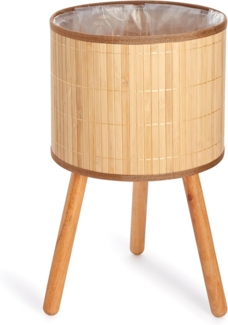 Paco Home Blumentopf Übertopf Groß Blumenkübel Innen Pflanzentopf Set Korb Geflochten Blumen Holz Folie, Farbe:Natur, Sets:2pcs Set/Design 4